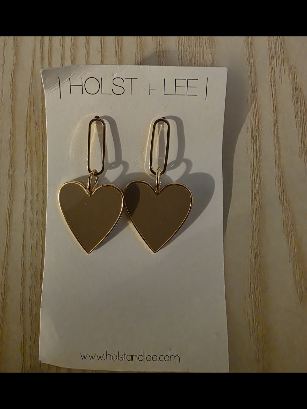 Gold Heart Drop Earrings